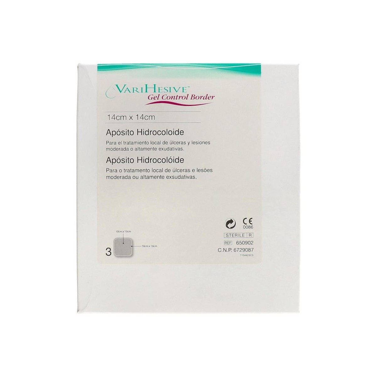 Varihesive Gel Cont Rh 3Apo 14X14