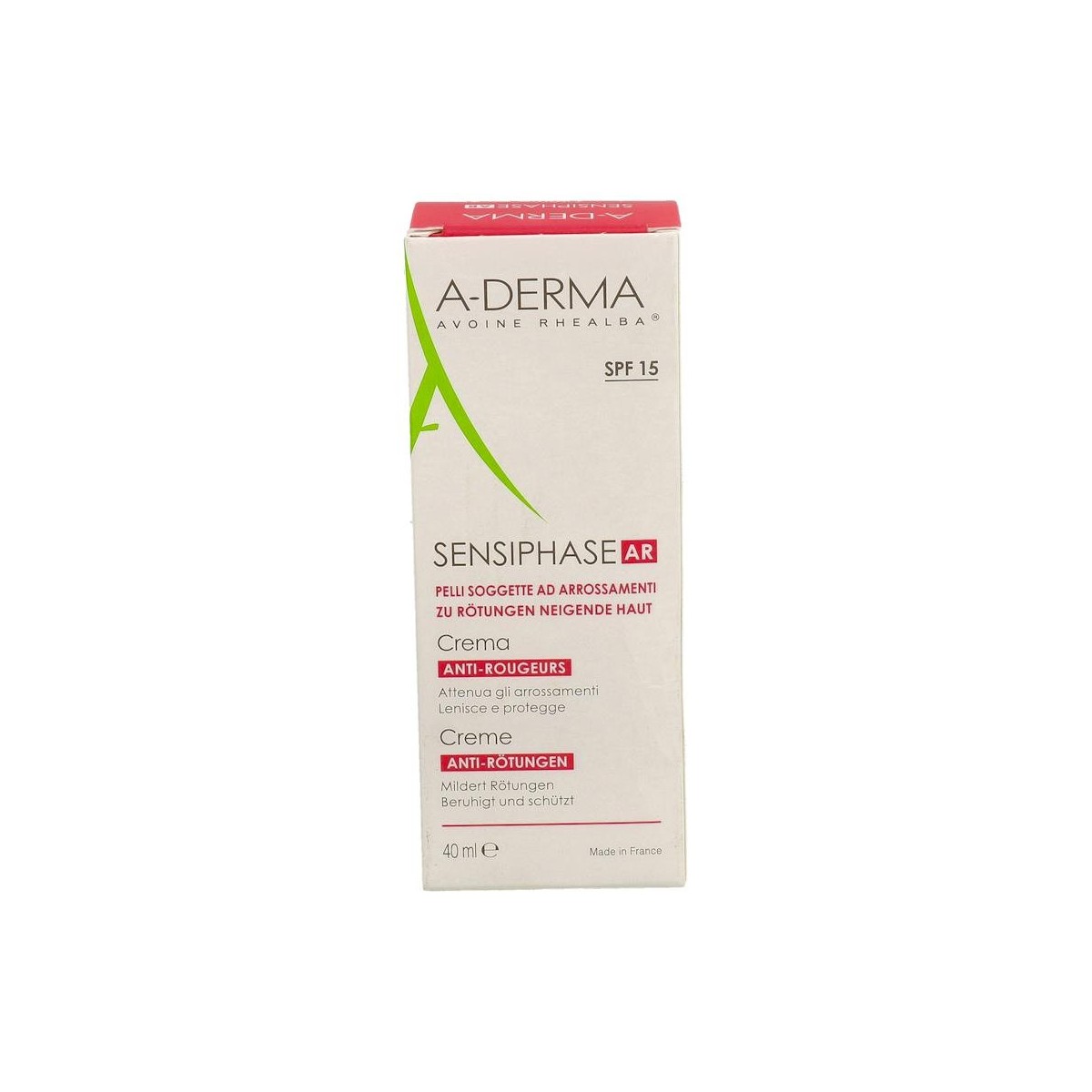 Sensiphase Ar Anti Rojeces Spf15 Aderma 40 Ml