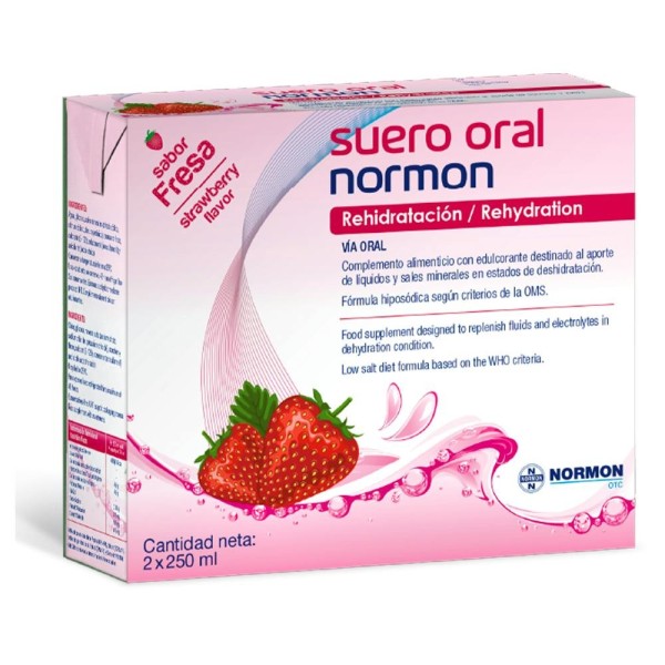 Suero oral Sabor fresa. Solución oral 2 bricks de 250 ml