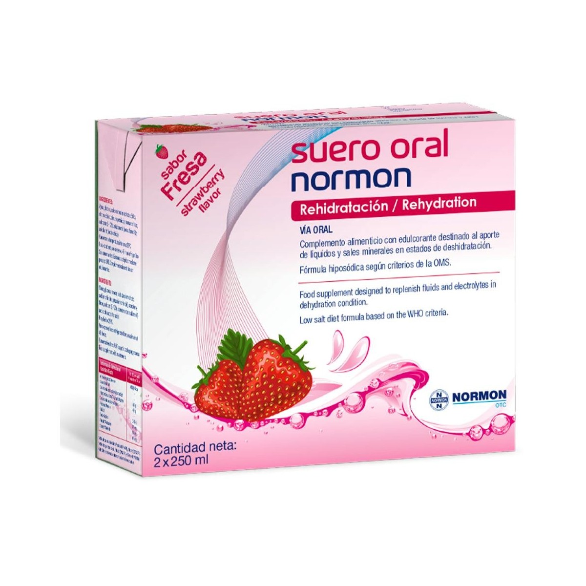 Suero oral Sabor fresa. Solución oral 2 bricks...