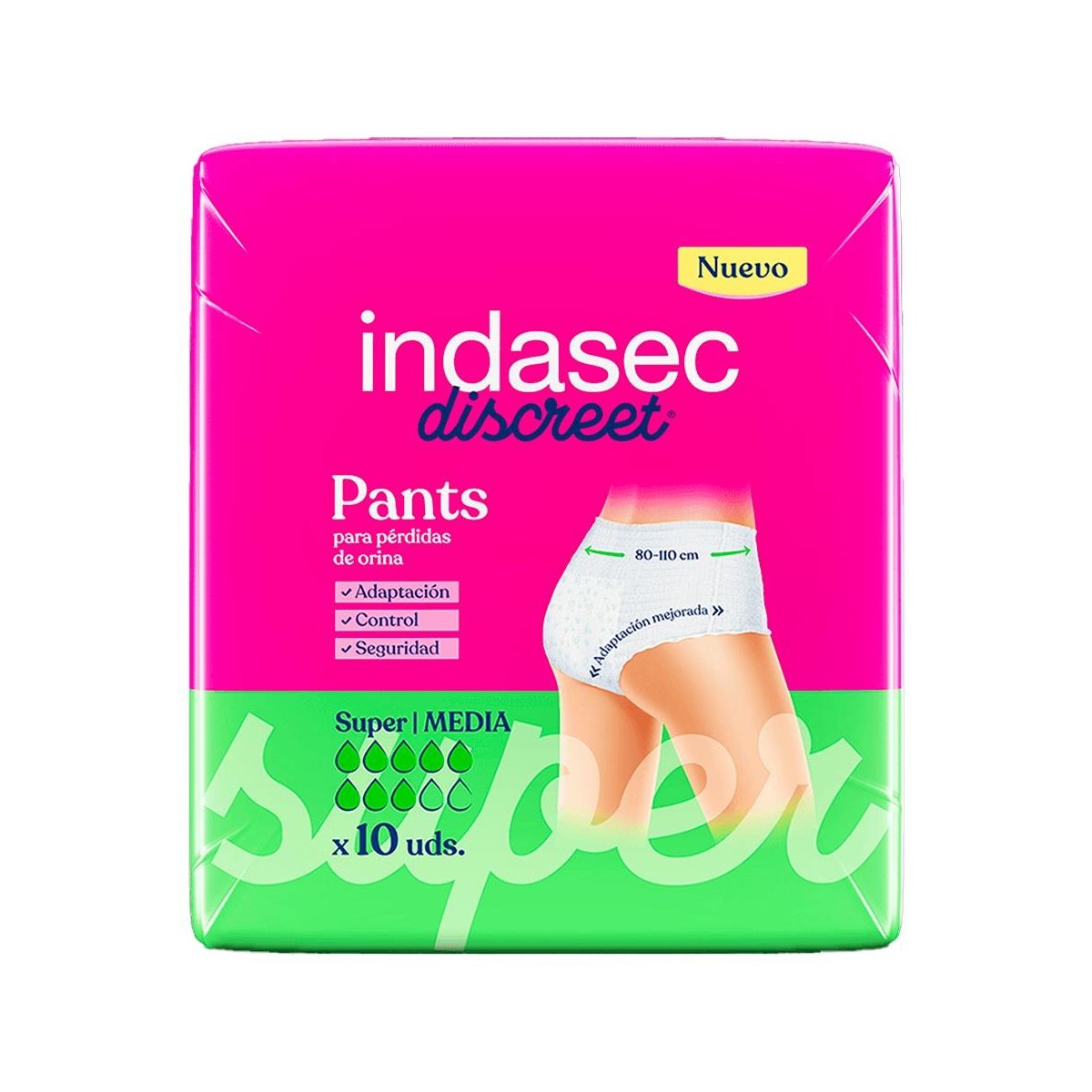 Indasec Discreet Pant Super Talla Media Bolsa...
