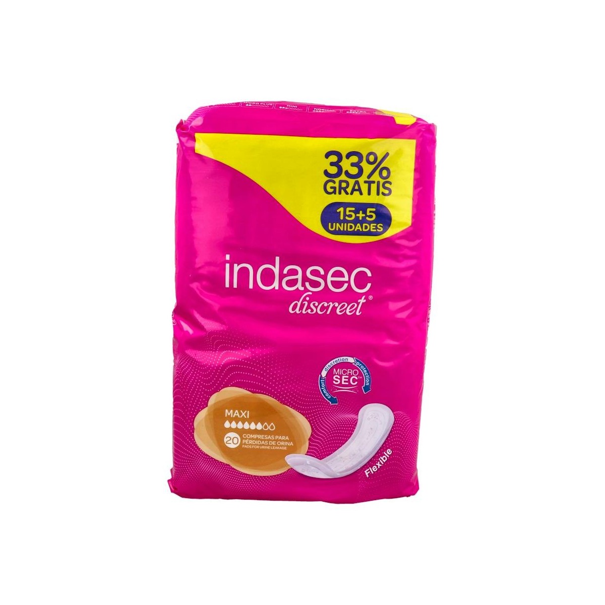 Compresa Indasec Discreet Abso Inc Maxi 600 Ml...