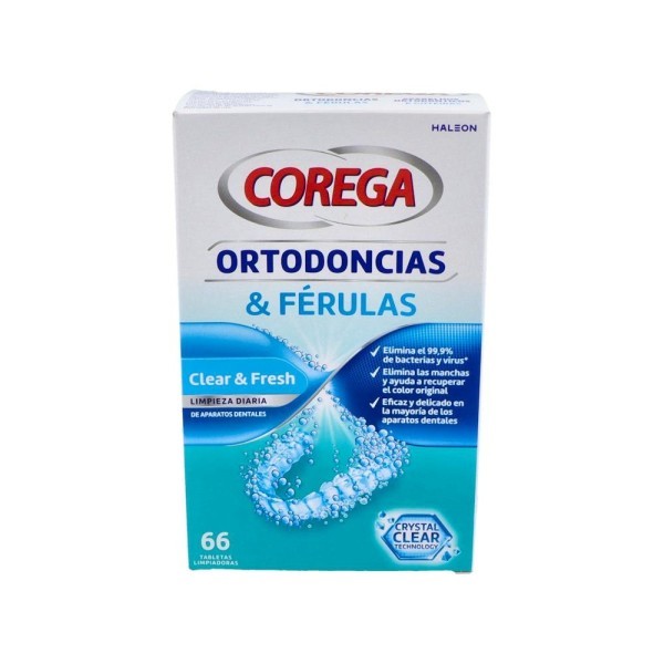 Corega Ortodoncias & Ferulas 66 Tab Limpiadoras