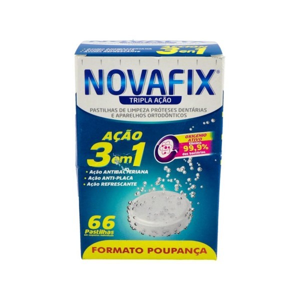 Novafix Tabletas Limpiadoras Triple Accion 66Ud.